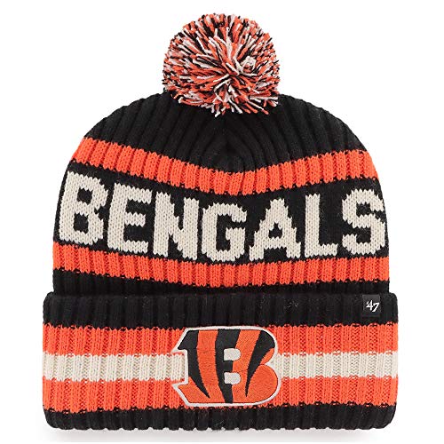 47 Men's Black Cincinnati Bengals Bering Cuffed Knit Hat with Pom
