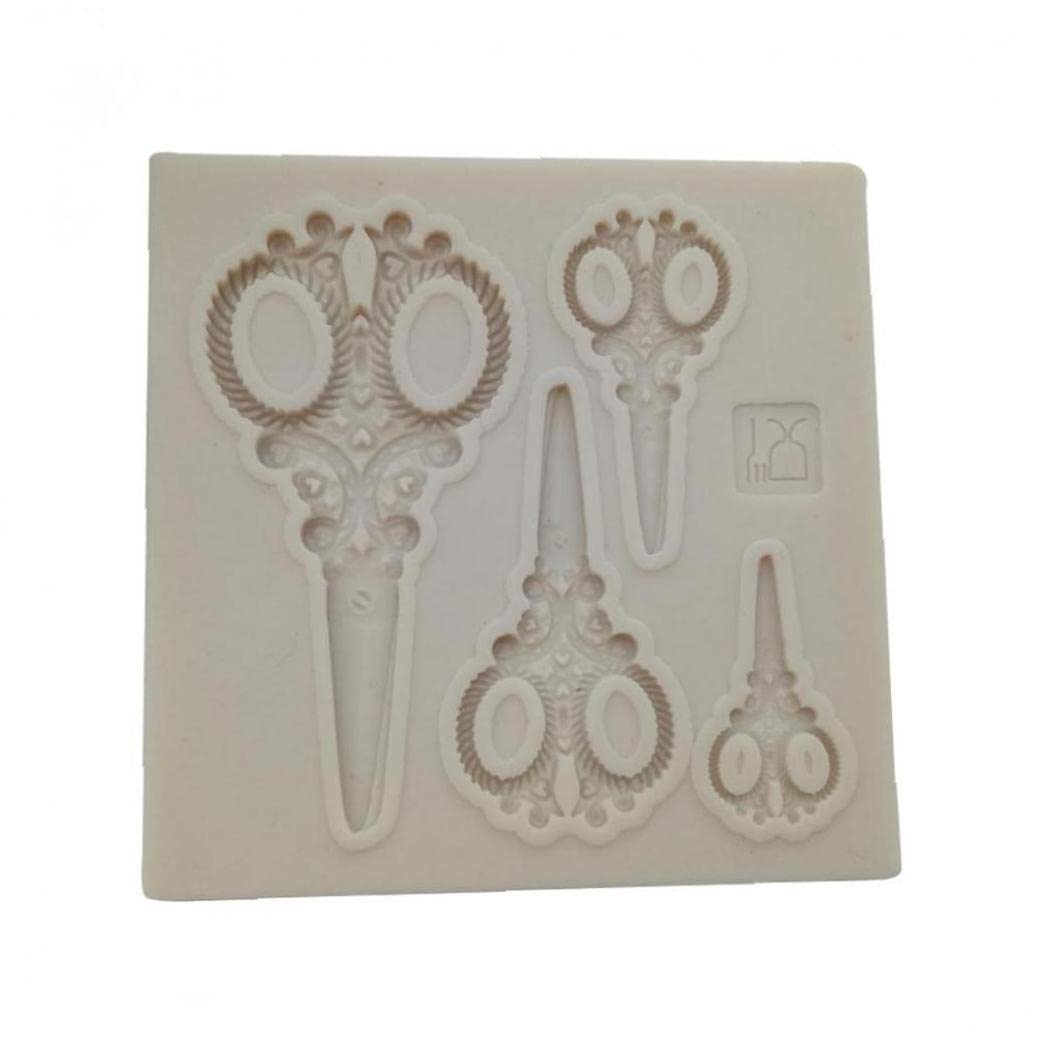 Zonster Silicone Sugarcraft Scissors Mould Fondant Mold Cake Decorating Tools Chocolate Gumpaste Mold, White