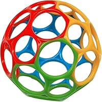 DOHE Educa - Sensorikball für Babys - Leicht und flexibel zu greifen, Neugeborene und Kleinkinder, Durchmesser 9,5 cm, 4 Farben zur visuellen Stimulation, zum Kauen und Spielen, BPA-frei