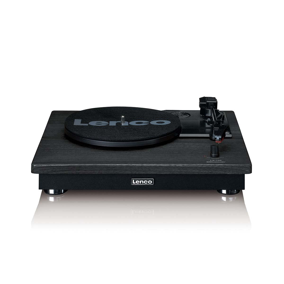 Lenco LS-100 Tourne-Disque avec Enceintes - Bluetooth® 5.3-33 45 78 Tours - Entraînement par Courroie - Arrêt Automatique - Noir