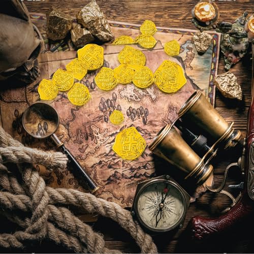 SZSMW 110 Stücke GoldmüNzen - GoldmüNzen Kinder - GoldmüNze - Perfekt FüR Piratendekorationen FüR die Geburtstage Von Kindern, Halloween -Partys,Geeignet FüR Jungen und MäDchen Jeden Alters