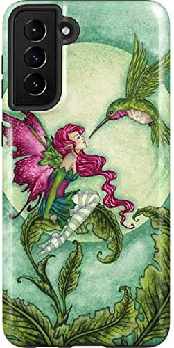 Skinit Pro Phone Case Compatible with Galaxy S21 Plus 5G - Officially Licensed Flirting Fairy and Hummingbird by Amy Brown Design