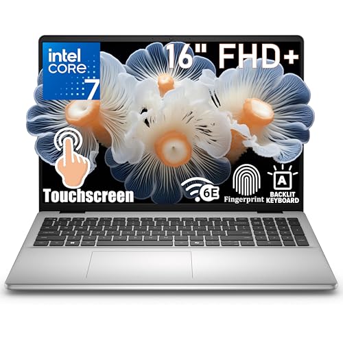 Dell 16 Touchscreen Laptop for Business & Home Student, Intel Core 7 150U Processor, AI Copilot+ PC, 32GB DDR5 RAM, 1TB PCIe SSD, WiFi 6E, Fingerprint, Backlit KB, Office 365, Windows 11 Home