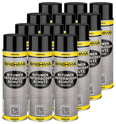 BREHMA 12x Bitumen Unterbodenschutz Black Edition 500ml Steinschlagschutz Spray schwarz