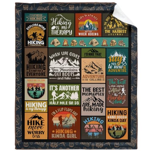 Hiking Gifts Blanket Gift for Boy Girl Teens Hiking Gifts Throw Warm Cozy Soft Plush Lightweight Bedding 50