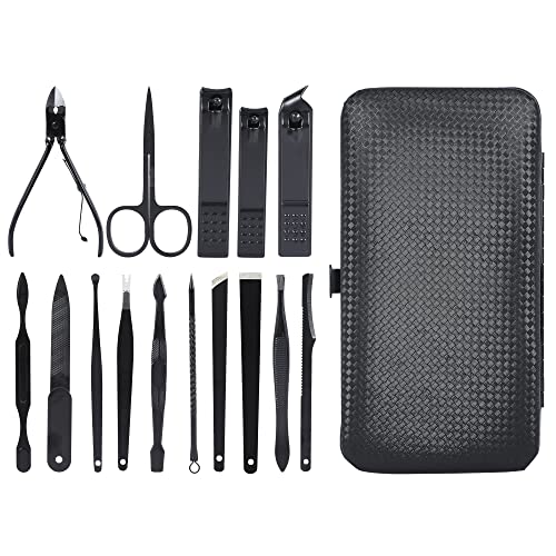 DOCOSS 15 IN 1 Stainless Steel Nail Cutter Kit Set For Men Women Manicure & Pedicure Kit IncludeS Filer, Acne Remover Needle with Leather Case - Image 6