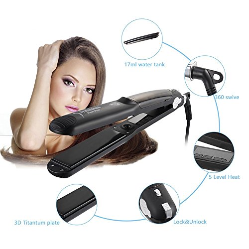 Professional Ceramic Tourmaline Steam Hair Straightener Flat Iron