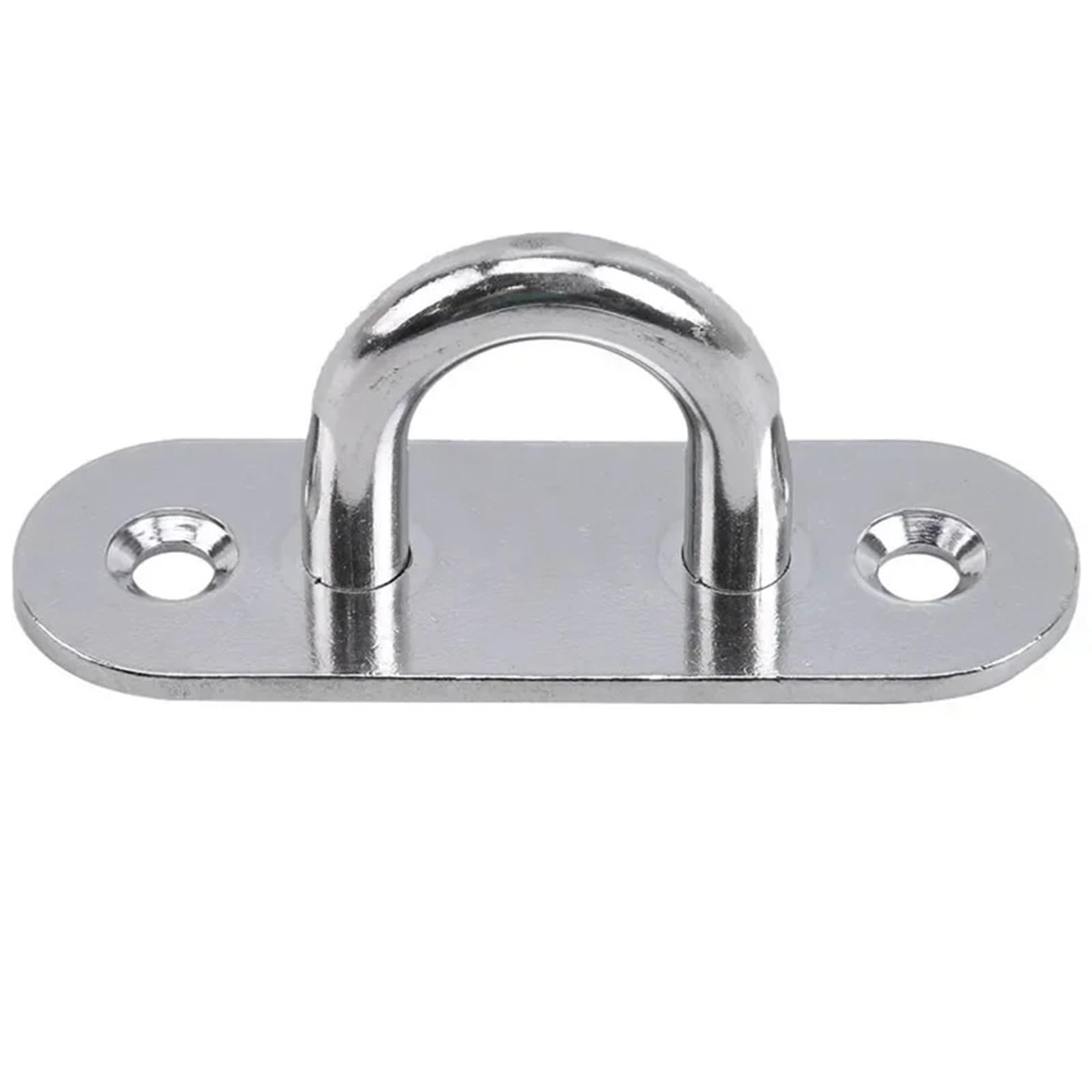 Ucygor M8 Eye Plate 6Pcs Boat Yacht Fixing Buckle Stainless Steel Eye Plate Oblong Pad Plates Ceiling Wall Mount Hook D Design Shape For Wall Ceiling Hanging(M8)