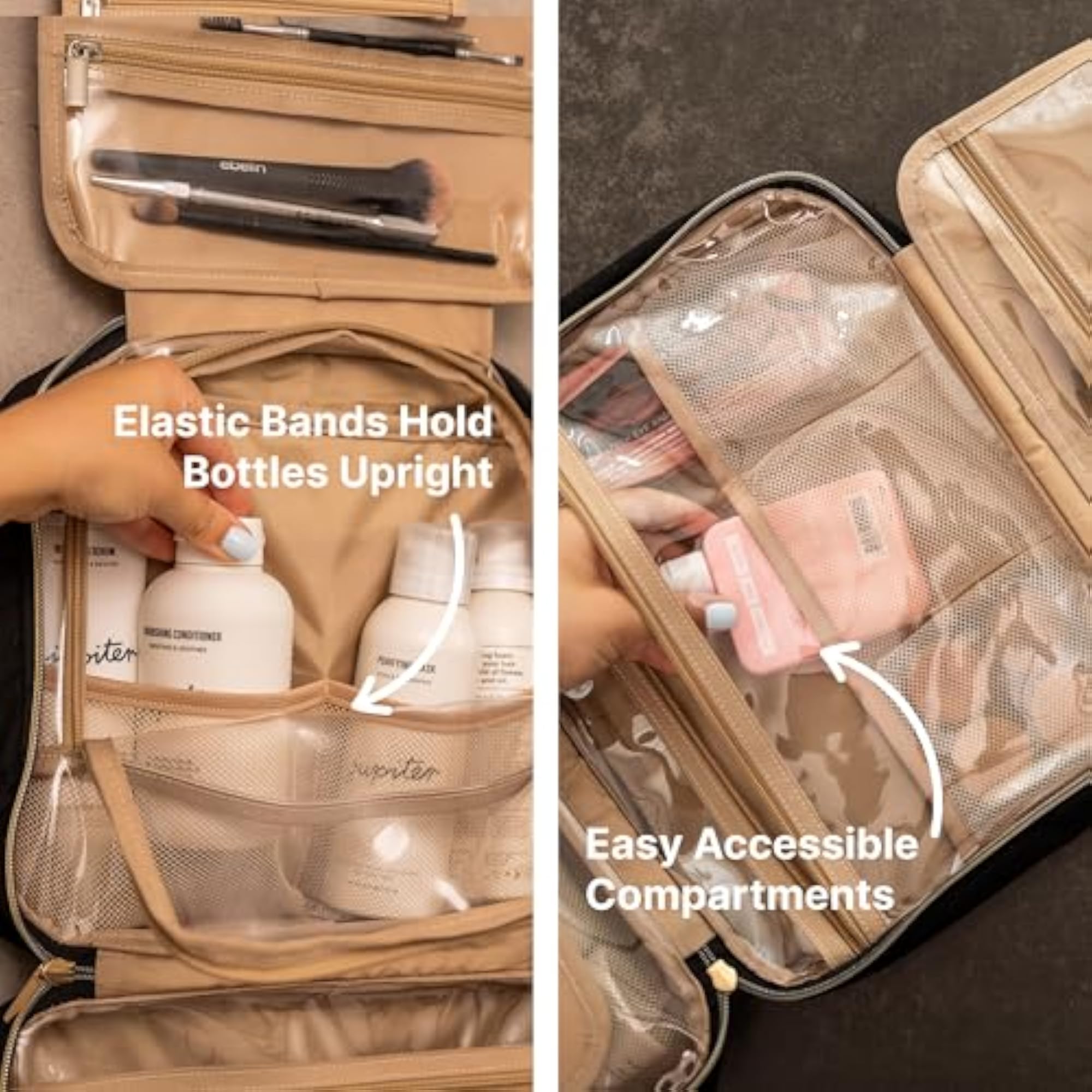Toiletry Bag with Hanging Hook, Water-Resistant