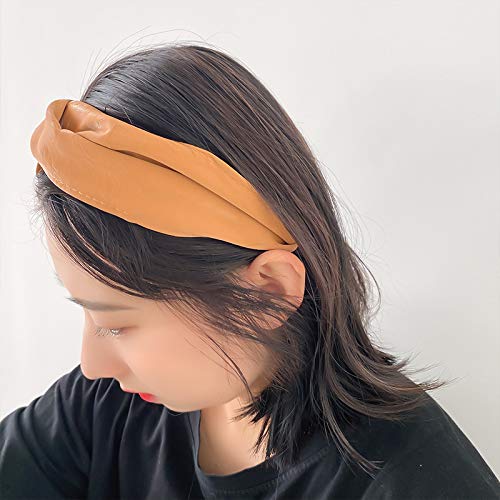 Pałąk kobiety dziewczęta eleganckie Retro wiązane kokarda skórzane opaski do włosów Lady piękne opaski Felame Fashion nakrycia głowy akcesoria do włosów
