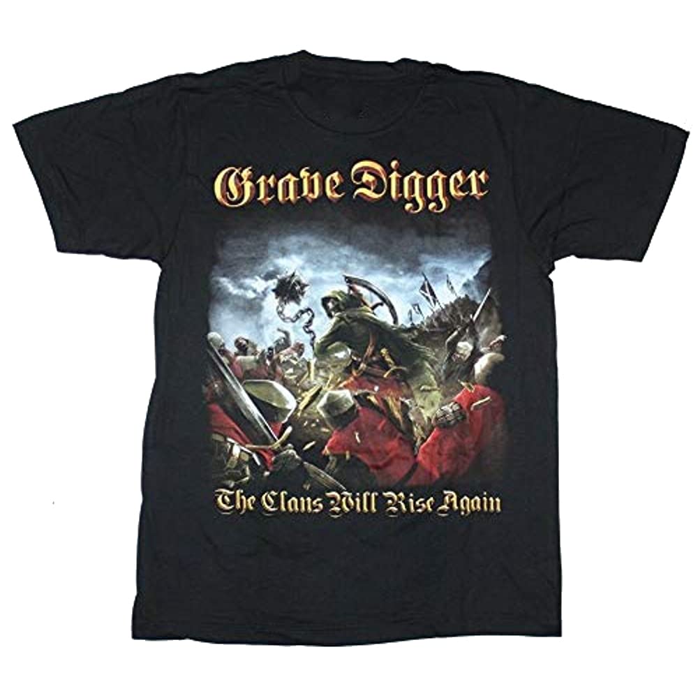 Nalora Unisex Black Grave Digger The Clans Will Rise Again Heavy Speed Metal Men T Shirt Size Xxl