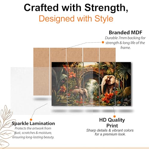 Image of The Castle Decor nature animal painting with frame Big Size 36x60 Wall art for living room,Bedroom,Drawing room,Hotels-Wooden Framed-738
