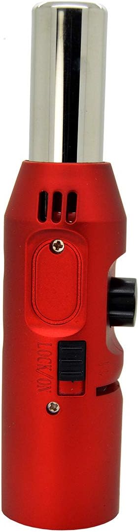 Ever Tech Butane Refillable Cigar,Cigarette,Cooking, Windproof Smooth Adjustable Flame Torch Lighter (Black)