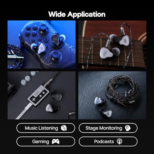 Image of Linsoul Kiwi Ears KE4 in Ear Monitor, 2DD+2BA Hybrid Earphone, Gaming Earbuds, HiFi Wired IEM, with Detachable IEM Cable for Musician Audiophile (Silver)