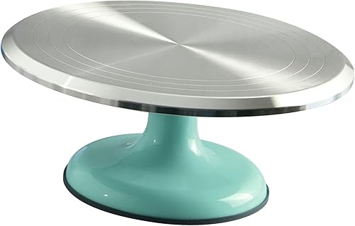 Tocadiscos para tartas, soporte giratorio duradero y estable para decoración de tartas de 10 pulgadas para chefs para suministros de decoración de disponible en Yaxa Peru