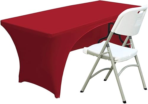 Miniatura 7 de ABCCANOPY - Funda elástica para mesa (6 pies) Mantel de poliéster de más de 30 colores, ajustado, de licra, elástico, con parte trasera abierta.
