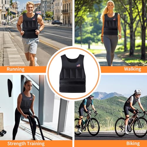 Wolliwa Adjustable Weighted Vest for Men Women,2-30 Lbs Adjustable Weighted Vest with Straps Womens Running Weight Vest for Walking Strength Training Fitness (Black, 2-30 lbs) by Wolliwa - Image 4