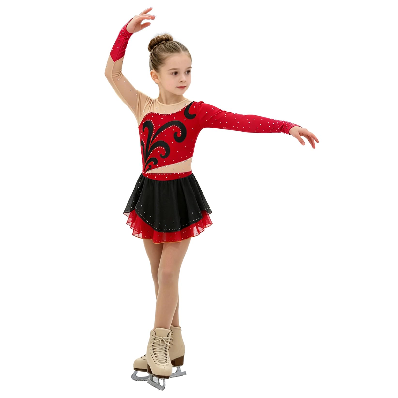 TTAO Bambina Vestito da Pattinaggio Ballo per per Ragazze Danza Ballerina