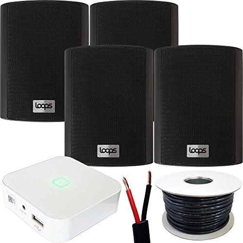 Loops 80W Speaker System - Compact WiFi Stereo Mini Amplifier - 4x 70W 4