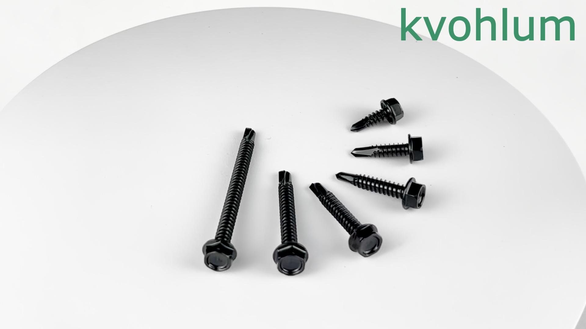 180 PCS #8 x 1 Sheet Metal Screws, Black Hex Washer Head Self