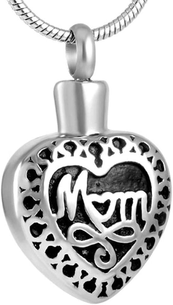 ASFDSA Pendant Necklace Memorial Urn Cremation Jewellery Dad/Mom/Son in My Heart Memorial Urn