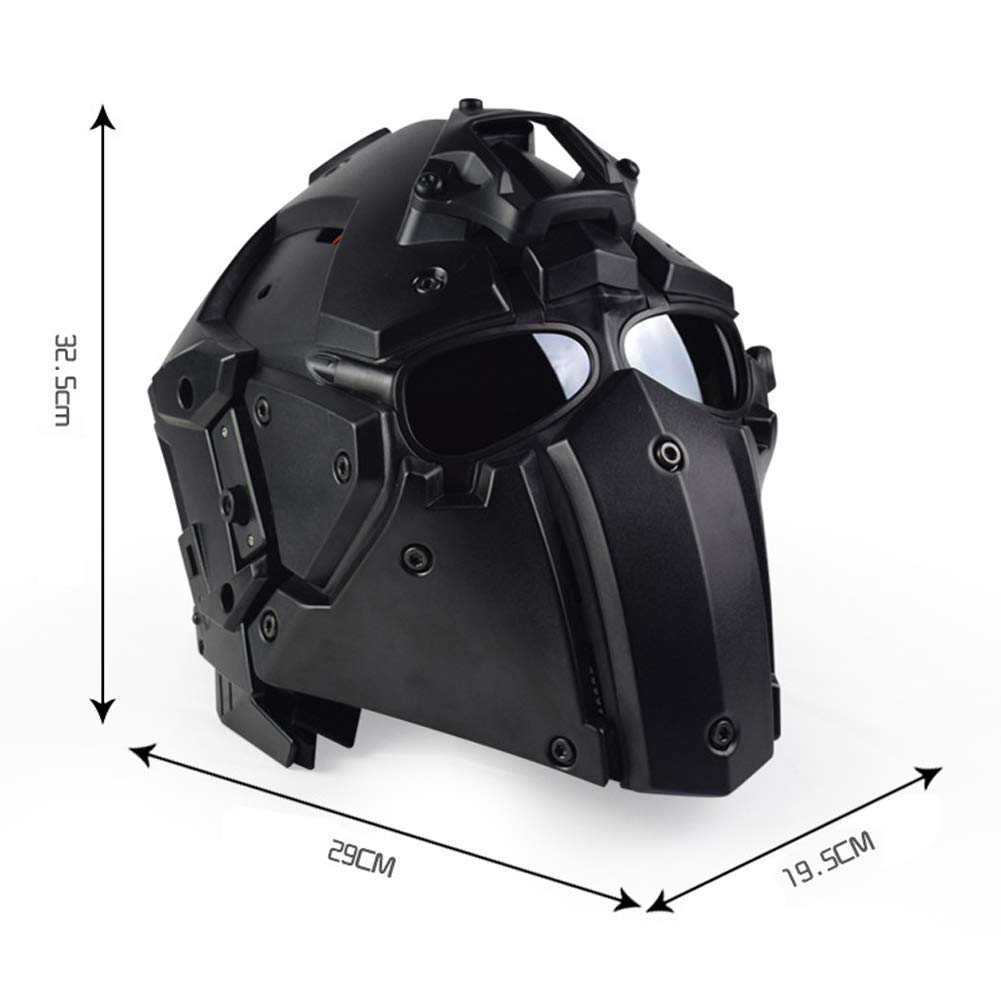Casque Airsoft Tactique Complet – Rembourré, Réglable, Support NVG + Rails Latéraux, Idéal Paintball & Tir (Noir)