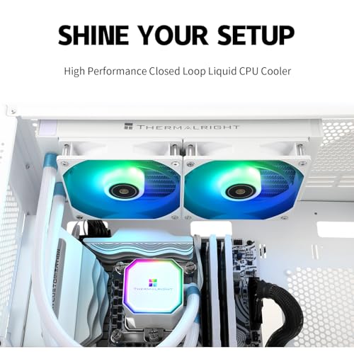 Image of Thermalrlght Frozen Prism 240 White ARGB AIO Water Cooler,Liquid CPU Cooler, 2x120mm PWM Fans Water Cooling System,1850RPM High Speed,Compatible with AMD /AM4 /AM5 & Intel LGA115X /1200 /1851 /1700
