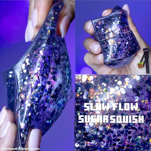 Image of Minecraft SLIMYGLOOP Gelli Gels Enderman, Purple Slow-Flow Glitter Squishy Sensory Toy, Squeeze Stress Toy for Kids & Teens, Satisfying Sugar Squish Fidget