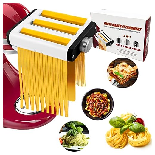 Acessório para máquina de macarrão para todas as batedeiras KitchenAid, acessórios de misturador de auxílio de cozinha 3 em 1, incluindo rolo de massa espaguete cortador de fettuccine - massa fresca