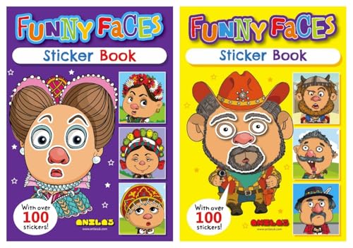 Anilas Set of 2 Funny Faces Sticker Book & Colouring Activity...
