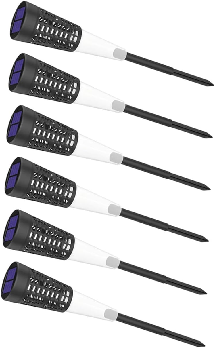 6pcs Solar Garden Stake Lights Outdoor Courtyard Lawn Landscape Path Lights Warm and Colorful LED Solar Projection Lamps for Yard Decor