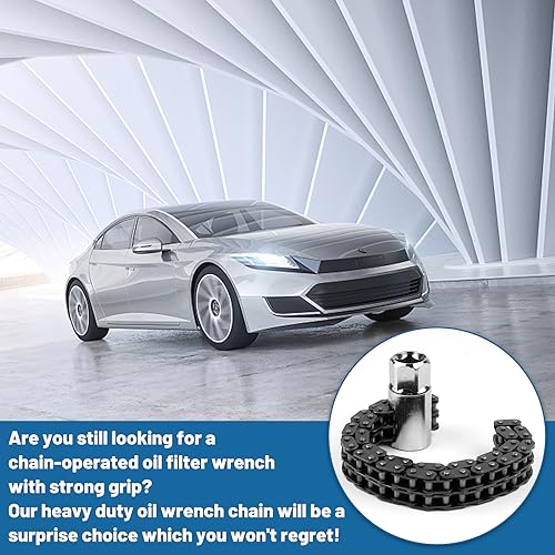 DBREAKS 12cm Ketten-Ölfilterschlüssel, 44 Knoten Doppelketten Kettenschlüssel, Ölfilterschlüssel universell, Ölfilter-Kettenschlüssel, für Motorrad Auto-Ölfiltern, Ölfilter Wechsel