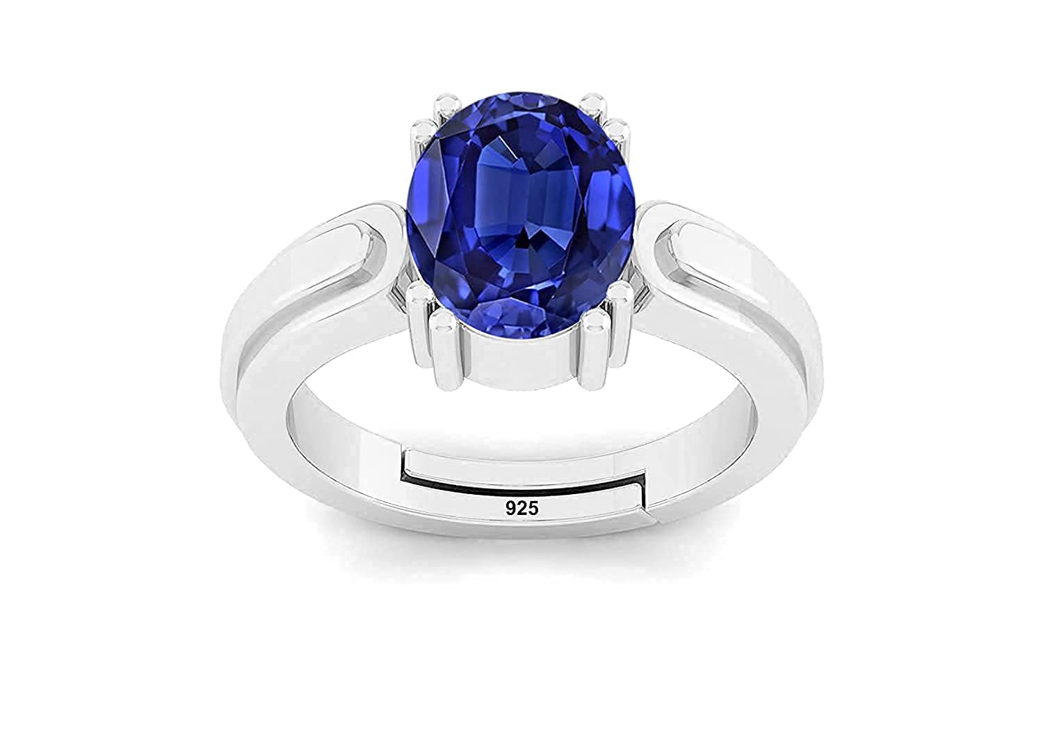 Sidharth Gems 12.00 Carat Earth Mined AAA+ Quality Natural Blue Sapphire Neelam Sterling Silver 925 Ring Adjustable Gemstone Ring for Womens and Mens (Lab - Certified) (B09FFDT452) Amazon Price History, Amazon Price Tracker