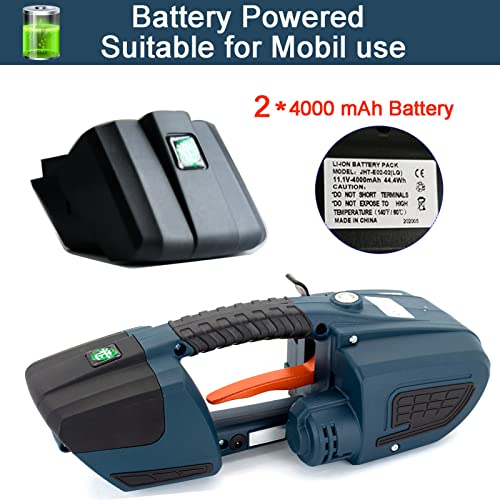 Hightop Electric Strapping Machine For 1/2-5/8 Inch Pp Pet Strap Automatic Strapping Tool With 2X4000Mah Battery Handheld Banding Tools For Plastic Packaging Strapping Tensioner Baler For Pallet Box #TOP1