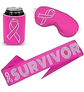 Cancer Survivor Sash with Ribbon - Breast Cancer Awareness Color Sashes for Cancer Walks or Fundr...