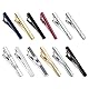 Finrezio 12PCS Herren Krawattenklammern Set Schwarze Krawattenklammer für Normale Krawatten Krawatte Hochzeit Business Clips mit Geschenkbox