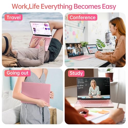 Image of 14 inch Laptop IPS Display,Celeron J4105 CPU(Up to 2.5Ghz),4 Core PC with Cooling Fan,1920 * 1080,Expand for Study (Rose Gold, 8GB+512GB SSD)