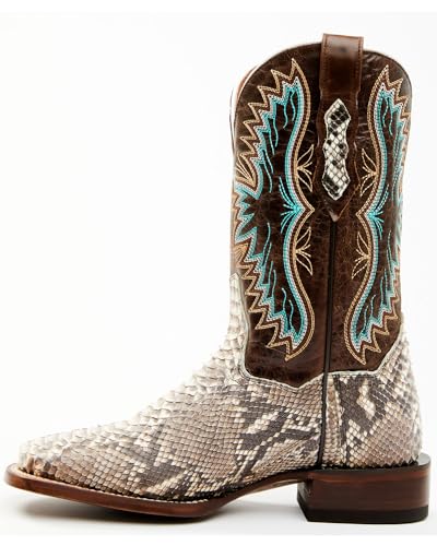 Dan Post Women's Back Cut Natural Python Exotic Western Boot Broad Square Toe - Dps7303
