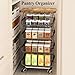 SAYZH Fruit Basket Kitchen Pantry Organizers and Storage - Wooden Top Table, Stackable Metal Wire Basket Stand Cart for Fruit Vegetable Snacks Onion Potato Organization, Black