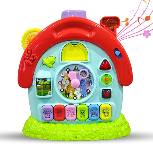 Image of Uonibaby by StarAndDaisy Baby Piano Toy House with Clock, Animal Rotator | Learn 50+ Rhymes, Day & Night, Sounds & More | Educational Toy for Toddlers.