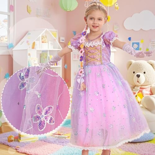 Disfraz princesa morado para niñas pequeñas miniatura 5