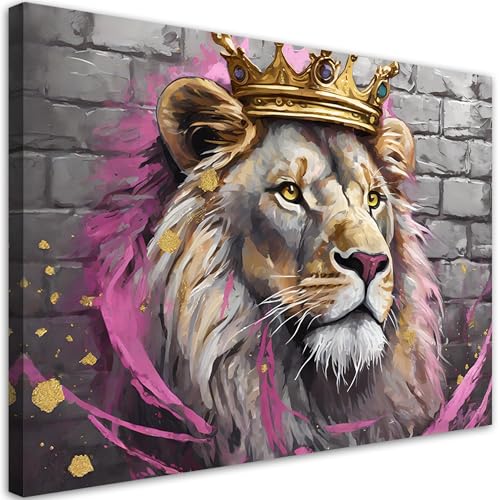 Roi Lion rose en impression sur toile : créez une atmosphère douce et protectrice chez vous