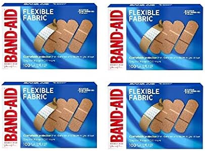 Band-Aid Brand Flexible Fabric Adhesive Bandages for Wound Care & First Aid, Assorted Sizes, 100 ct (400 Count)