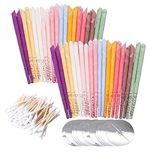 40 stuks natuurlijke oorkaarsen, bijenwas (10 kleuren), geur, kaarsen, ontspannen en reinigen, met 20 beschermschijven