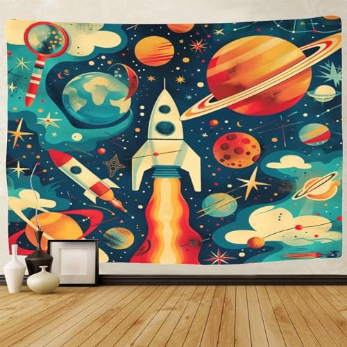 Fusée couverture murale 3D tapisserie polyester pour salon - 2