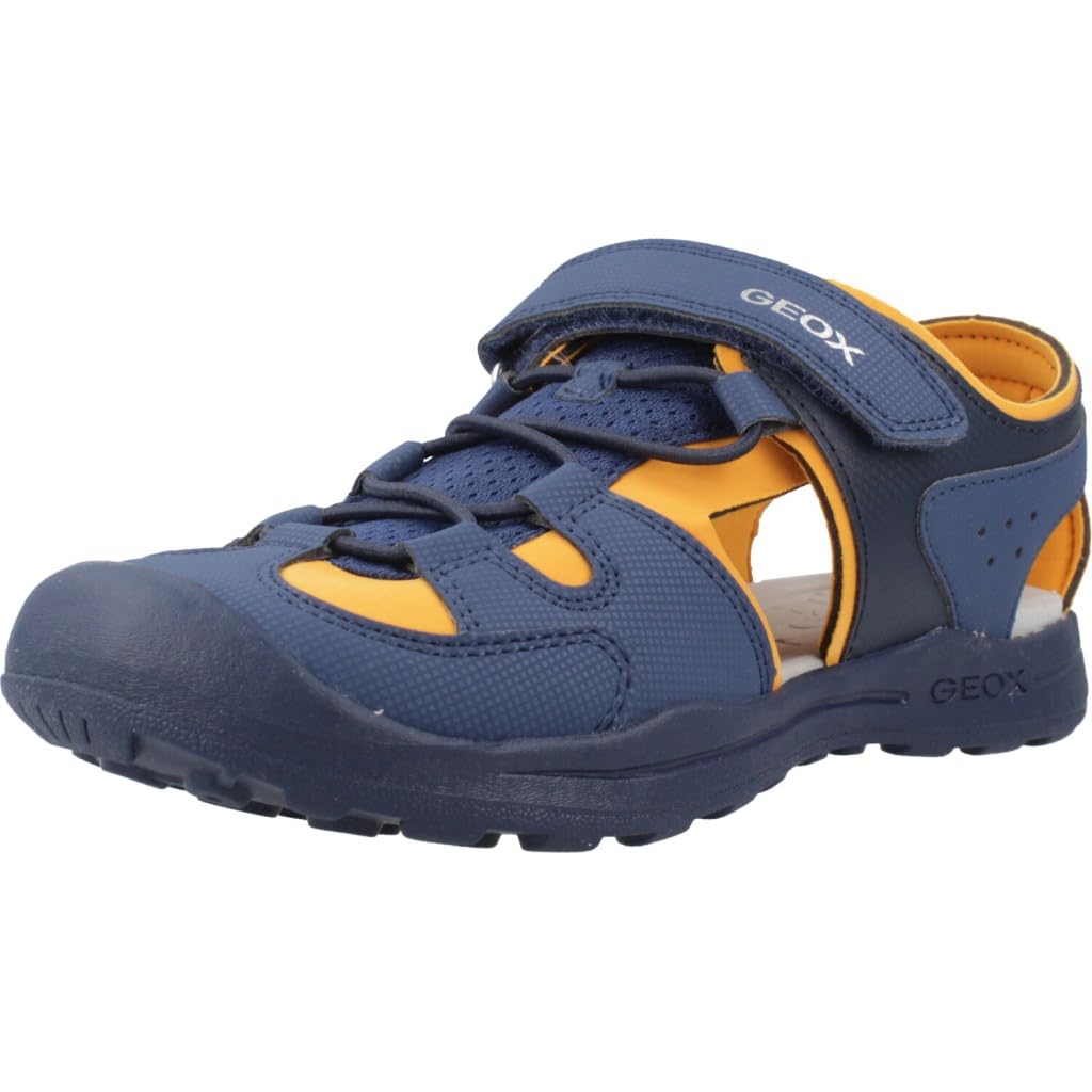 Geox J VANIETT BOY A, Boys’ Sandal, Navy/Orange,