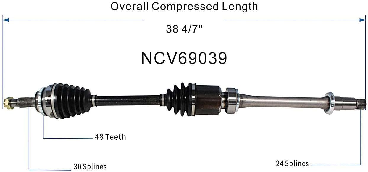 GSP NCV69039 CV Axle Shaft Assembly - Right Front (Passenger Side)