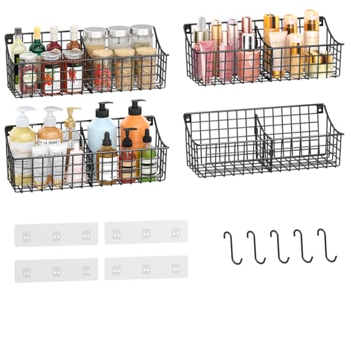 4 Pack EXTRA LARGE Hanging Wall Mount Storage Baskets With