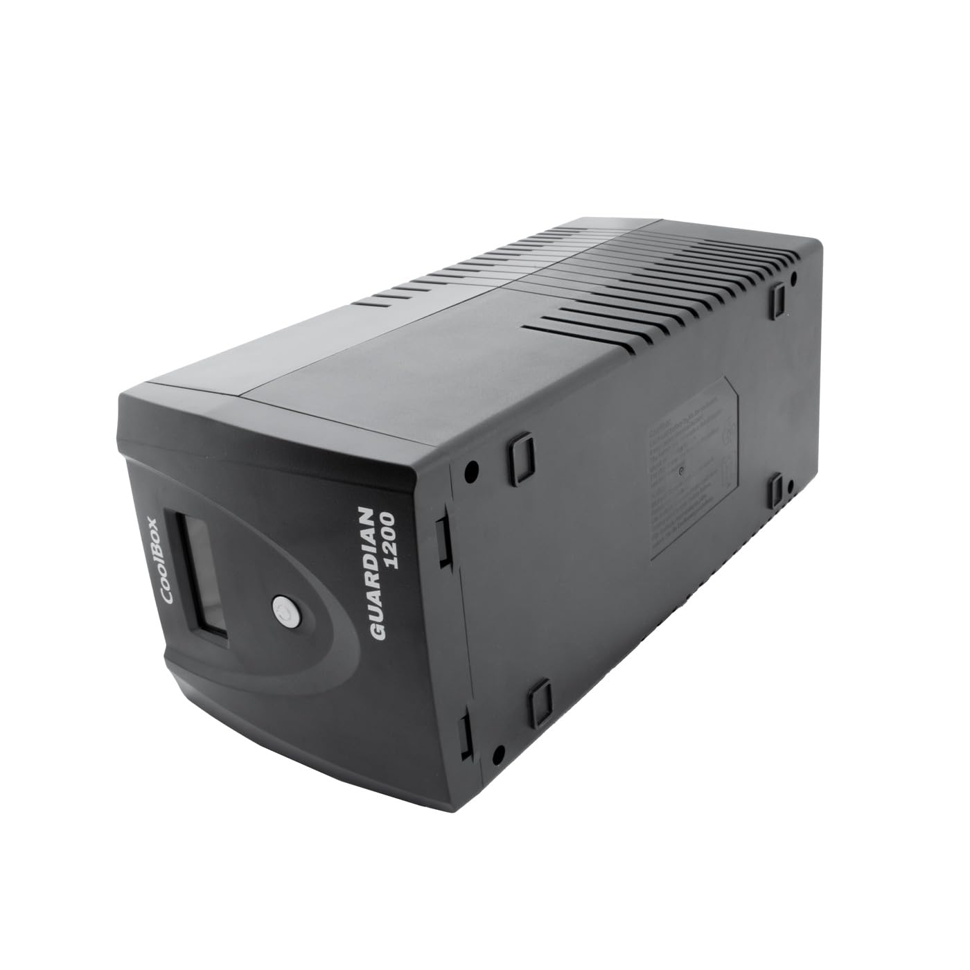 CoolBox GUARDIAN3 SAI 1200VA Sistema de Alimentación Ininterrumpida UPS 1200A/720W con Pantalla LCD, Alarmas Indicadoras, 4 Tomas Schuko 1 Puerto USB, 2 Puertos RJ-45 (In & out), Software de Control