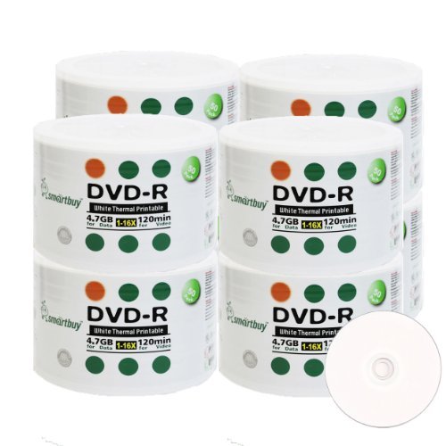 Smartbuy 4.7gb 120min 16x DVDR White Thermal Hub Printable Blank